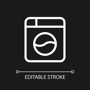 Instant camera pixel perfect white linear ui icon for dark theme Stock Illustration