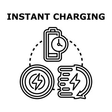 Instant charging battery technology concept illustration Stock Illustration