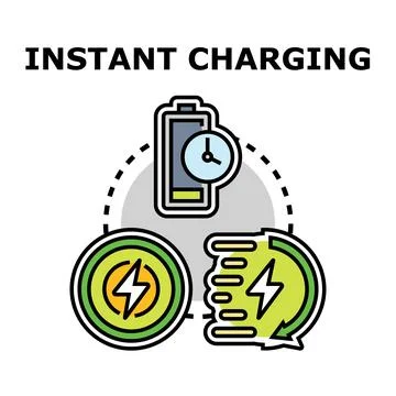 Instant charging battery technology concept illustration Stock Illustration