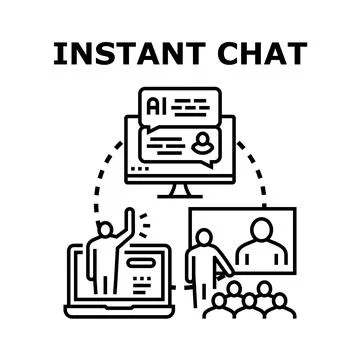 Instant chat concept connecting people online Stock Illustration