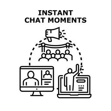 Instant chat moments with remote communication and online meetings Stock Illustration
