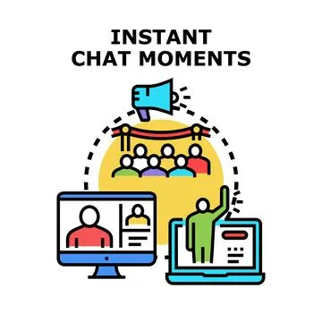 Instant chat moments with remote communication and online meetings Stock Illustration