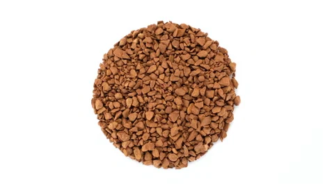 Instant coffee beans isolated on white background and rotation Stock Footage 148775503