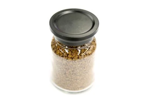 Instant coffee bottle Stock Photos