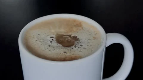 Instant coffee brewing process at home. Stock Footage 294928890