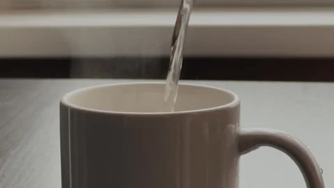 Instant coffee brewing process at home. Stock Footage 294929088