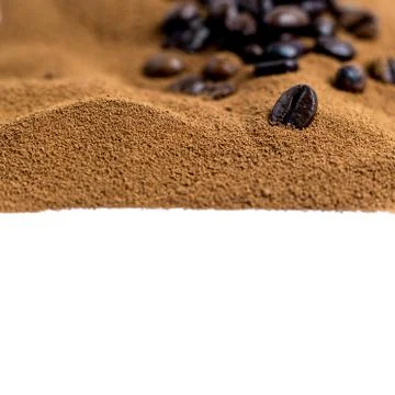 Instant coffee with coffee beans Stock Photos