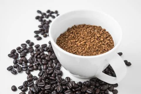 Instant coffee in cup Stock Photos