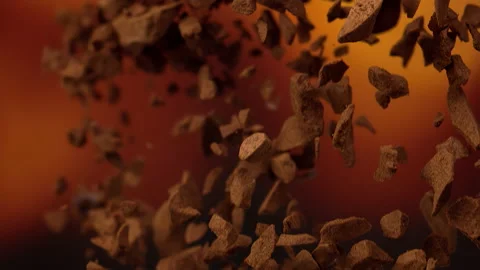 Instant Coffee Falling in Super Slow Motion. Macro at 4k. Stock Footage 168399367