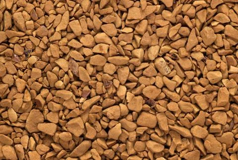 Instant coffee granules macro close up. Fotos Stock