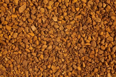 Instant Coffee Granules Texture Background Close-Up Stock Photos