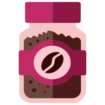 Instant coffee jar package flat vector icon Stock Illustration