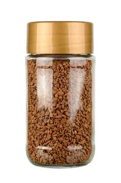 Instant coffee jar Stock Photos