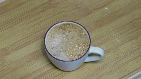 Instant coffee powder brewed with boiling water Stock Footage 319362160
