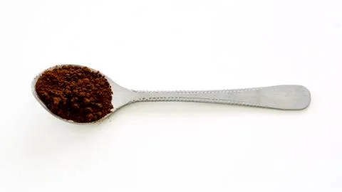 Instant coffee in the spoon Stock Photos