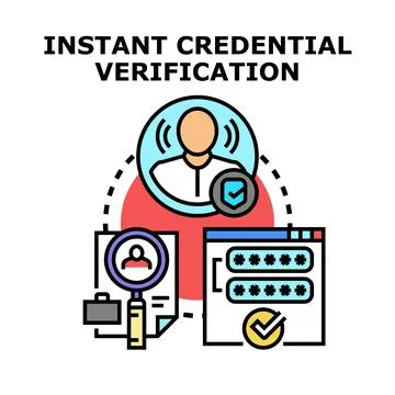 Instant credential verification process for secure identity access イラスト素材