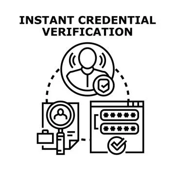 Instant credential verification process for secure identity access イラスト素材