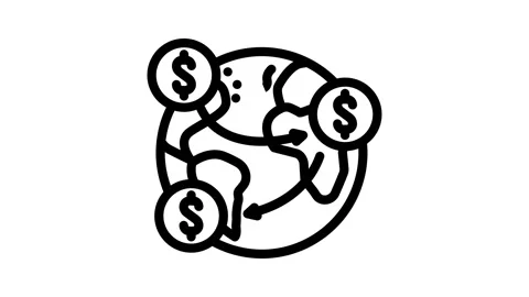 Instant cross border payments fintech line icon animation Stock Footage 326748450