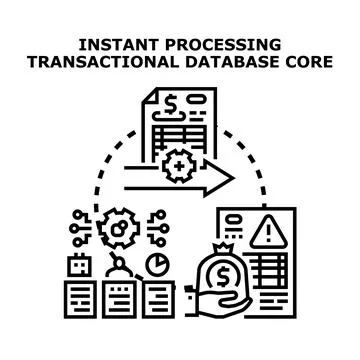 Instant data processing transactional database system core Illustrazione stock