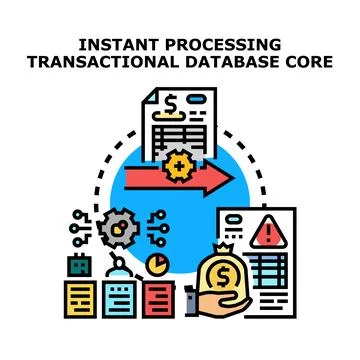Instant data processing transactional database system core Stock Illustration