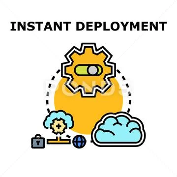 Instant deployment concept with cloud computing technology Иллюстрация