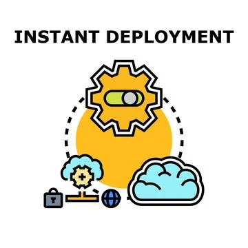 Instant deployment concept with cloud computing technology Stock Illustration