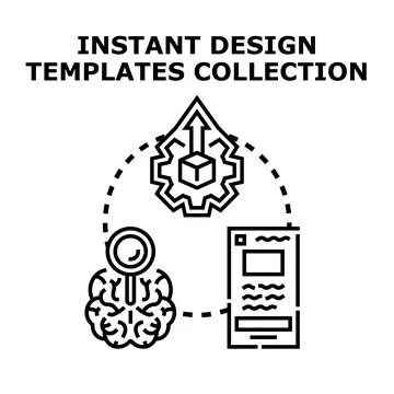 Instant design templates collection developing creative ideas Stock Illustration