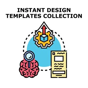 Instant design templates collection developing creative ideas Stock Illustration