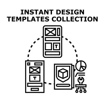 Instant design templates collection developing mobile app layouts 库存插图