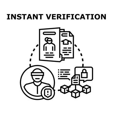 Instant digital verification of personal data concept Stock Illustration