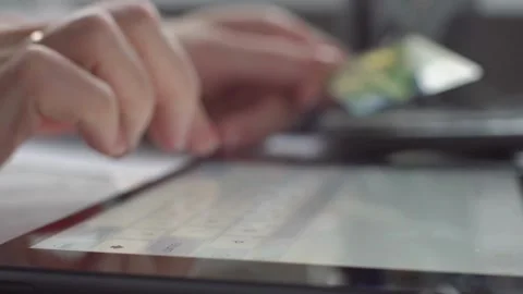 Instant easy mobile payments making purchase in online store Young woman payi Stock Footage 265930332