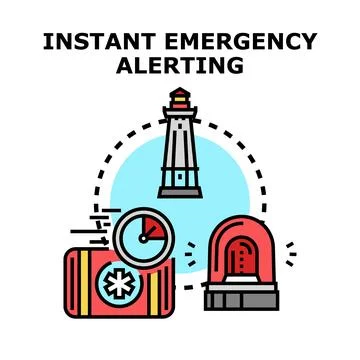 Instant emergency alerting system providing rapid response Stock Illustration