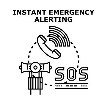 Instant emergency alerting system sending crucial messages Stock Illustration