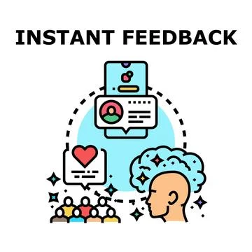 Instant feedback loop for online communication and customer experience Stock Illustration