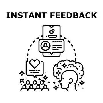 Instant feedback loop for online communication and customer experience Stock Illustration
