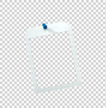 Instant frames hang on wall with colored pins Stock Photos