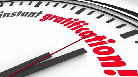 Instant Gratification Now Demand Immediate Satisfaction Clock Stock Footage 60234482