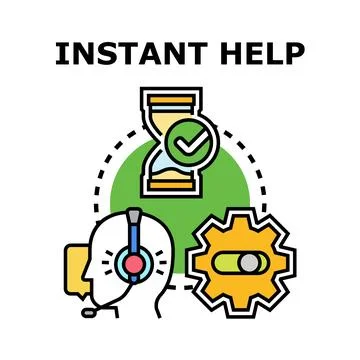 Instant help concept providing quick customer service Ilustração Stock