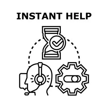 Instant help concept providing quick customer service Stock Illustration