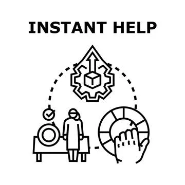Instant help concept showing support and service Stock Illustration