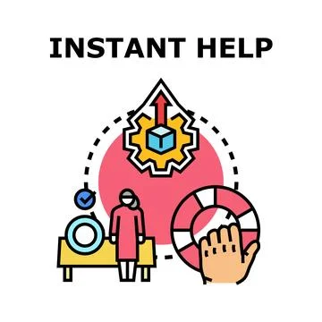 Instant help concept showing support and service Stock Illustration