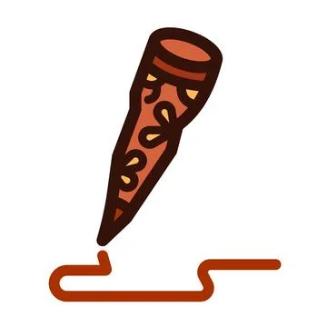 Instant henna tattoo ink vector icon colored Stock Illustration