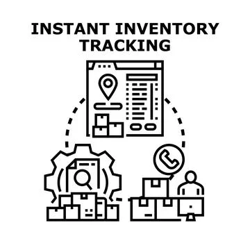 Instant inventory tracking and logistics management concept 库存插图