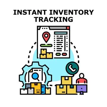 Instant inventory tracking and logistics management concept Stock Illustration