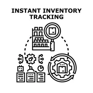 Instant inventory tracking warehouse logistic management system Stock Illustration