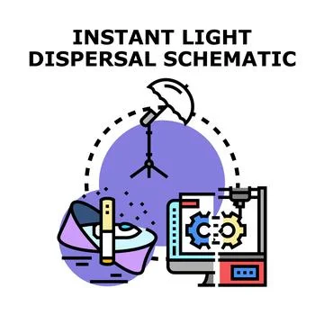 Instant light dispersal schematic concept vector Stock-Illustration
