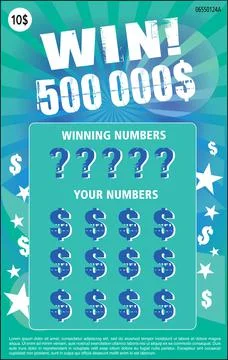 Instant lottery ticket scratch off vector Stock Illustration