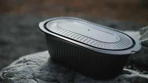 Instant lunch with nature in the background Stock Footage 293162735