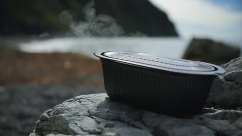 Instant lunch with nature in the background Stock Footage 293162816