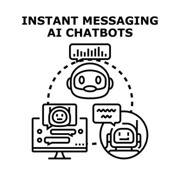 Instant messaging ai chatbots communicating automation concept Stock Illustration